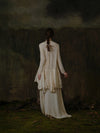 Mutedance 25 Autumn/Winter Flower Dye Silk Round Neck Layered Long Sleeve Dress MD-MD25FW84-nude